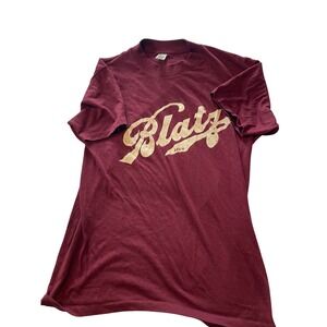 Vintage 1970s Blatz Beer TShirt Medallion Tag Made in USA Burgundy M 38/40 50/50